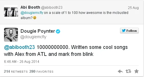 Dougie Poynter membenarkan jika McBusted turut mengajak Mark Hoppus untuk bekerja sama dalam album McBusted @digitalspy.com