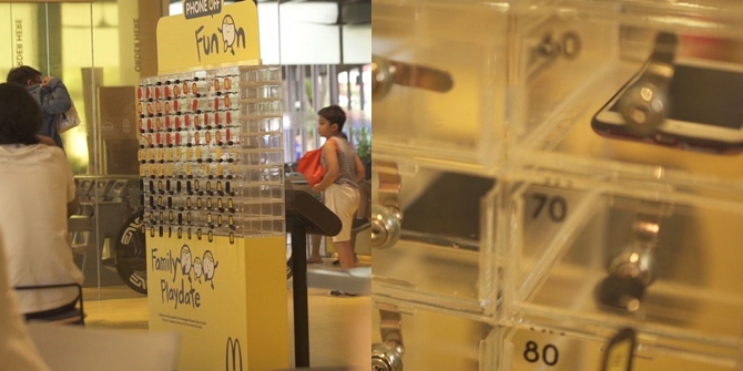 Meskipun sudah disediakan loker, namun pengunjung belum besar keinginannya untuk menitipkan gadget © McDonald's Singapore Official