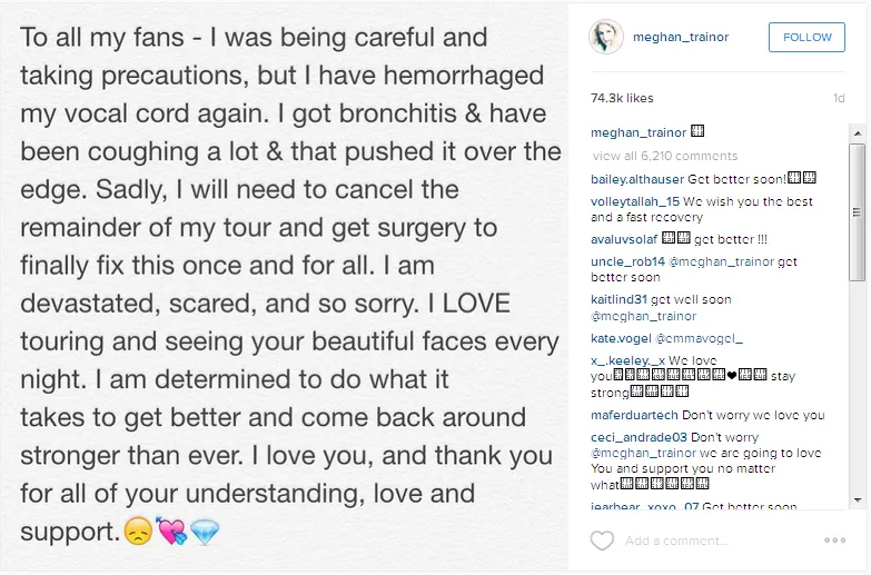 Isi hati Meghan Trainor yang diungkapkan lewat Instagram ©Instagram.com/MeghanTrainor