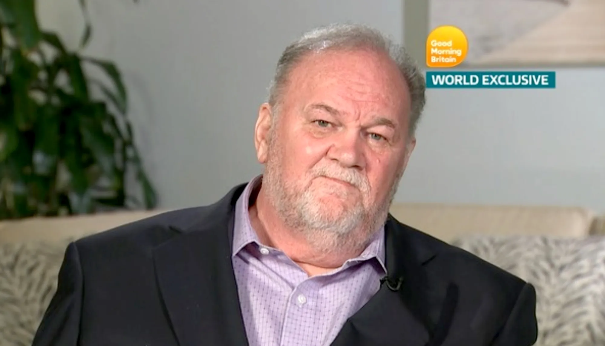 Thomas saat menjalani wawancara di Good Morning Britain © usmagazine.com