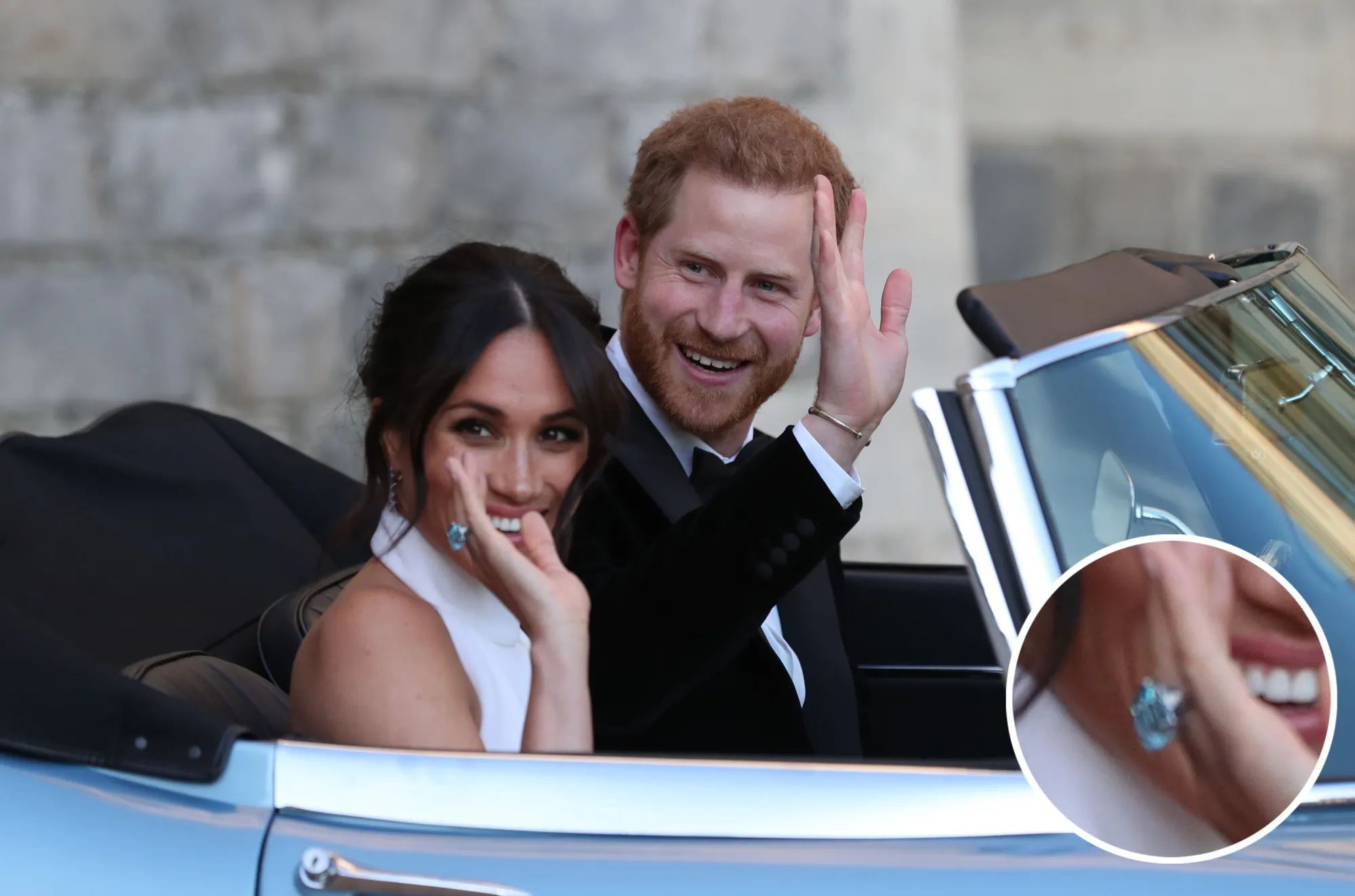 Inilah cincin peninggalan Putri Diana yang dikenakan oleh Meghan di acara resepsi © AFP