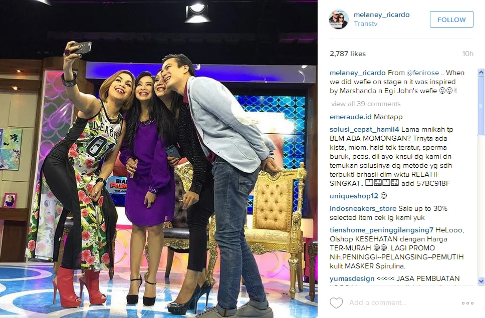 Wefie Melanie CS yang terinspirasi oleh Marshanda - Egi / © Instagram