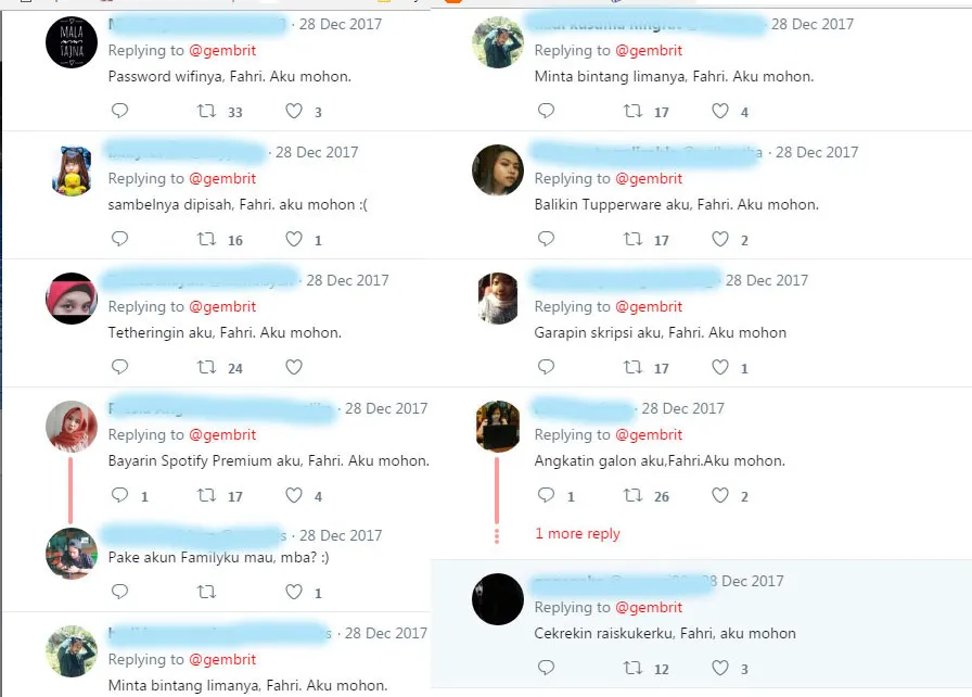 Netizen yang memilih untuk meminta password wifi - bintang lima ke Fahri. © Twitter/gembrit