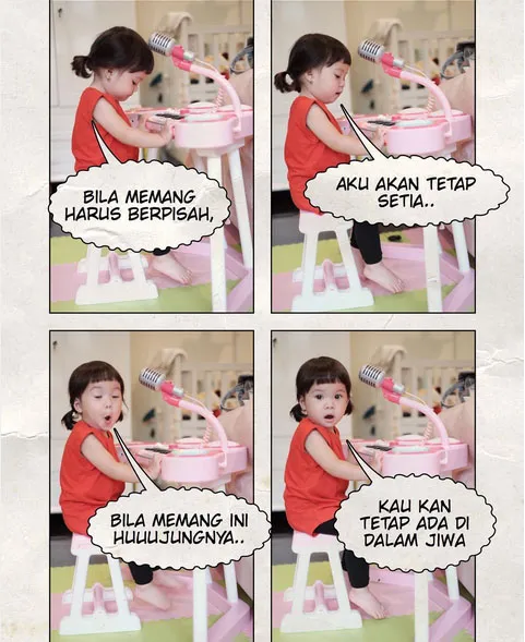 Ekspresi lucu Gempi jadi meme © Instagram.com/gisel_la