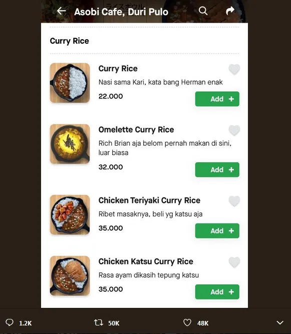 Menu Makanan ©@nichoakbar/asobi cafe