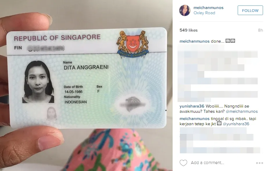 Mey Chan pamer KTP barunya ©instagram/meichanmunos