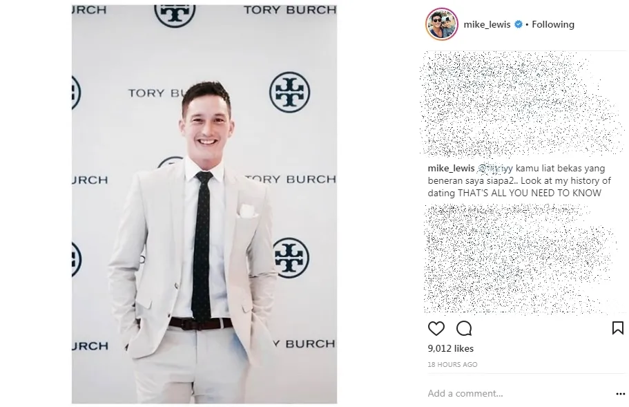Mike Lewis minta netizen lihat mantan-mantannya ©instagram/mike_lewis