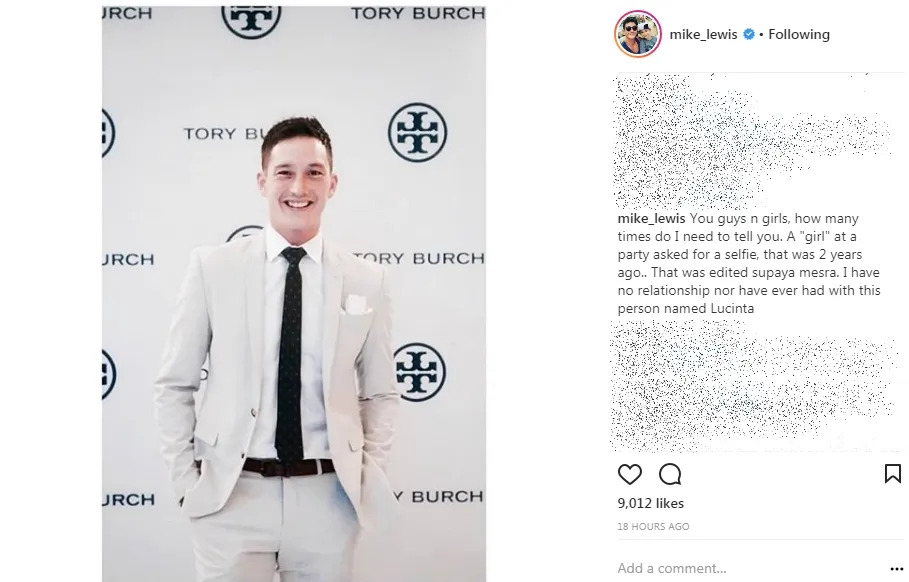 Mike beri tanda petik pada kata 'perempuan' yang ia tujukan untuk Lucinta ©instagram/mike_lewis