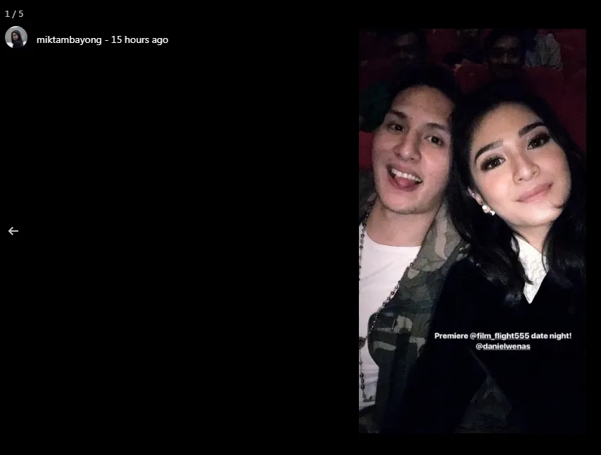 Mikha dan Daniel Wenas nonton premiere FLIGHT 555 berdua ©instagram/mikhatambayong