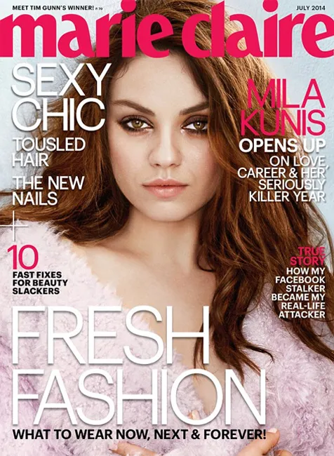 Penampilan sempurna Mila dalam cover majalah Marie Claire @ dailymail.co.uk/MARIE CLAIRE
