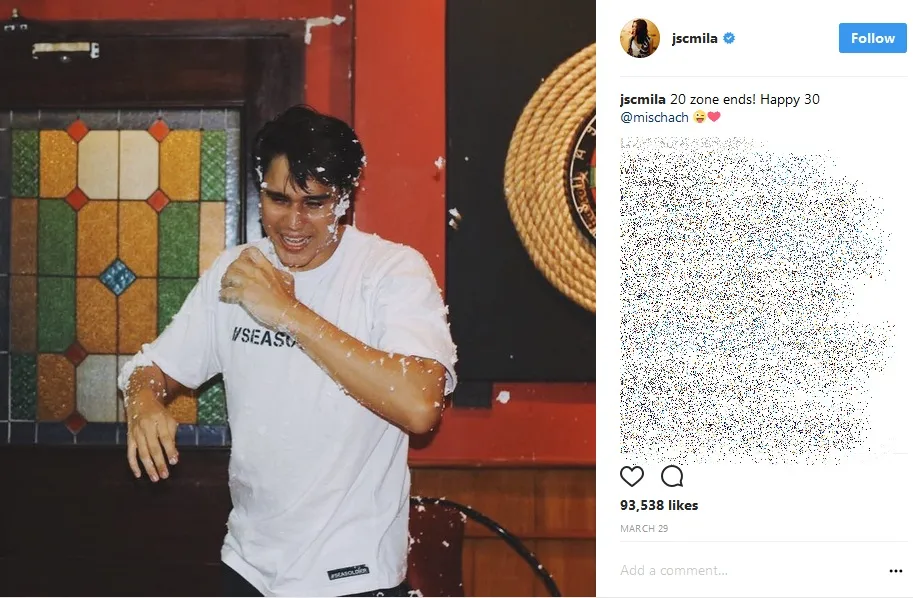 Mila beri kejutan pada Mischa di lokasi syuting saat ultah. /©instagram.com/jscmila