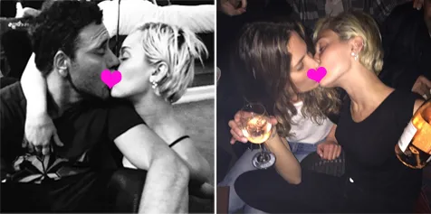 Miley cium pria dan wanita lain @ instagram.com/mertalas