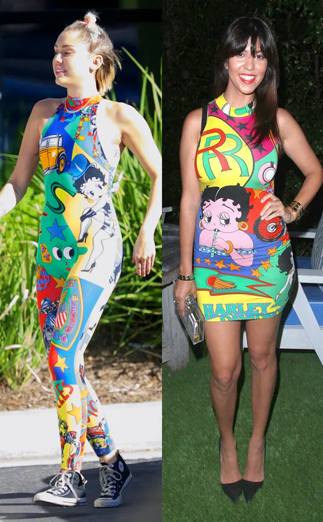 Miley kenakan outfit serupa dengan Kourtney, keren mana? © istimewa