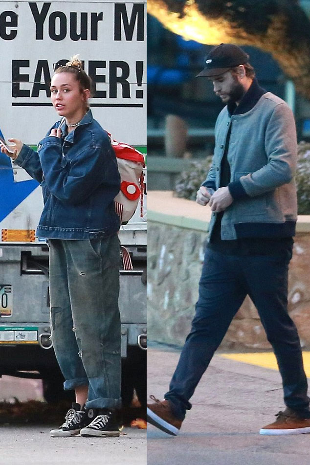 Miley Cyrus yang terlihat berada di depan rumah Liam Hemsworth dengan truck pindahan. ©dailymail.co.uk/AKM-GSI