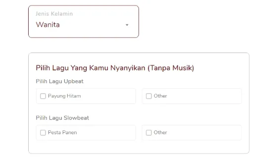 Tahap memilih lagu, klik wanita (credit: Kapanlagi.com)