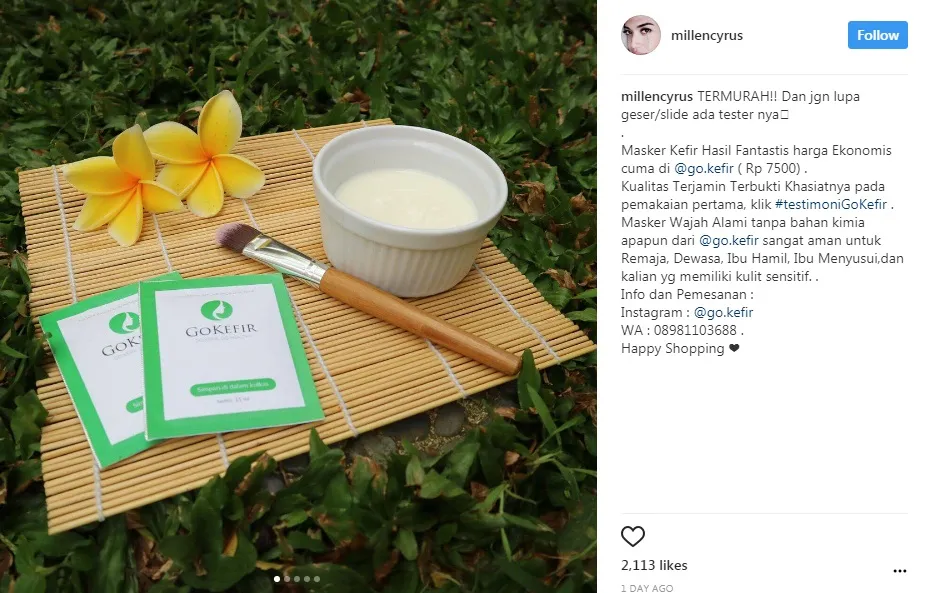 Postingan pertama Millen © instagram.com/millencyrus