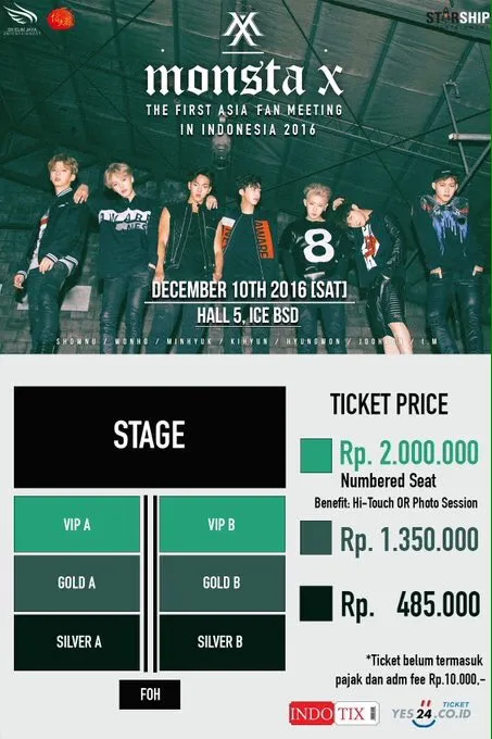 Seat plan fanmeeting pertama MONSTA X di Indonesia. ©Twitter/SH_ENTIndonesia