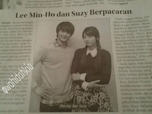 Menurut koran ini kekasih Suzy Miss A adalah Minho SHINee © wahidahkia