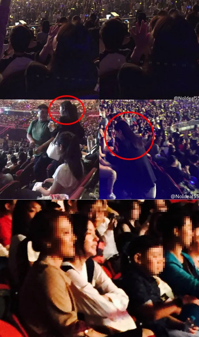 Min Hyo Rin sedang duduk manis menyaksikan konser Big Bang. © soompi.com