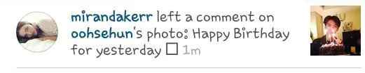 Miranda mengucapkan selamat ulang tahun kepada Sehun © Instagram