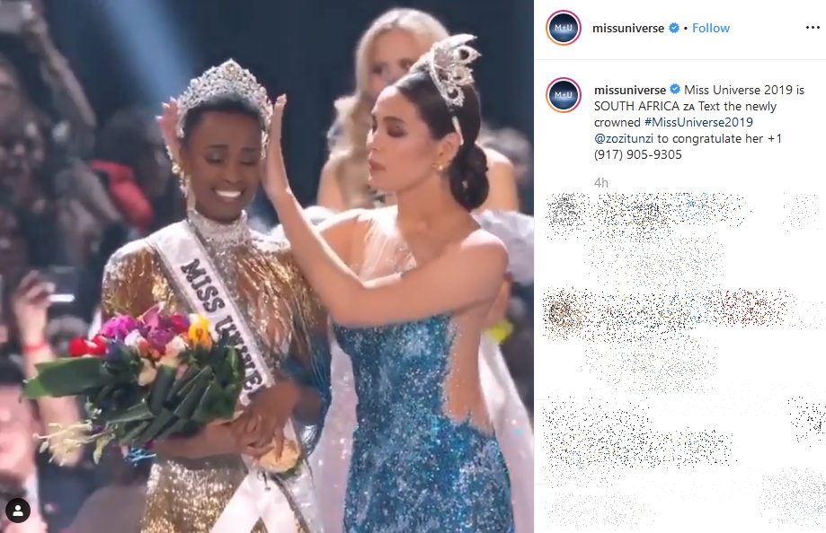 Zozibini Tunzi Asal Afrika Selatan Dinobatkan Jadi Miss Universe 2019