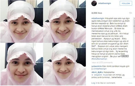 Mitha pakai jilbab ©instagram.com/mitathevirgin