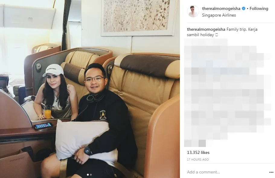 Belum 24 jam Momo dan keluarga suami meninggalkan Indonesia ©instagram/therealmomogeisha