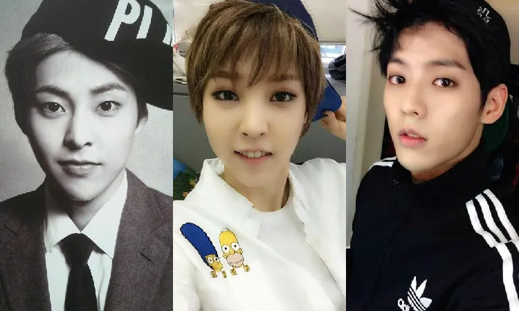 Moon Byul (tengah) jika jadi laki-laki apakah mirip dengan Xiumin atau Minhyuk? ©soompi.com