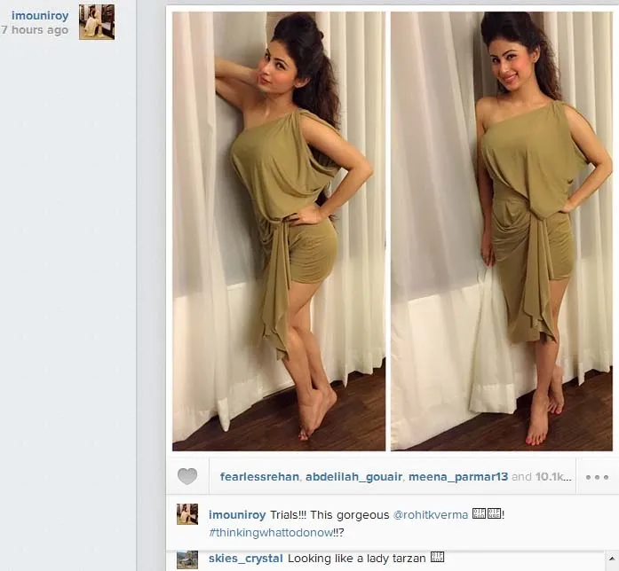 Mouni disebut mirip dengan 'Lady Tarzan'. @instagram/imouniroy