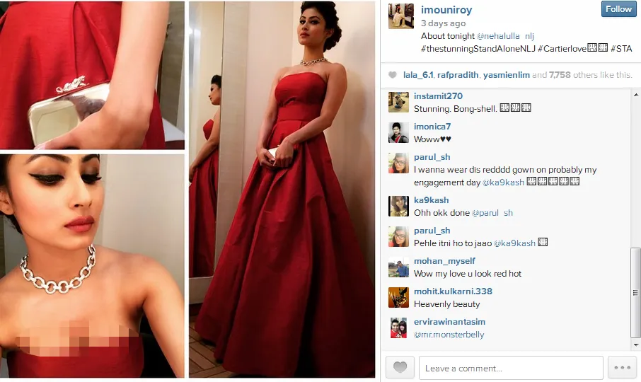 Ups, Mouni Roy tak sengaja pamer belahan dada. @instagram/imouniroy