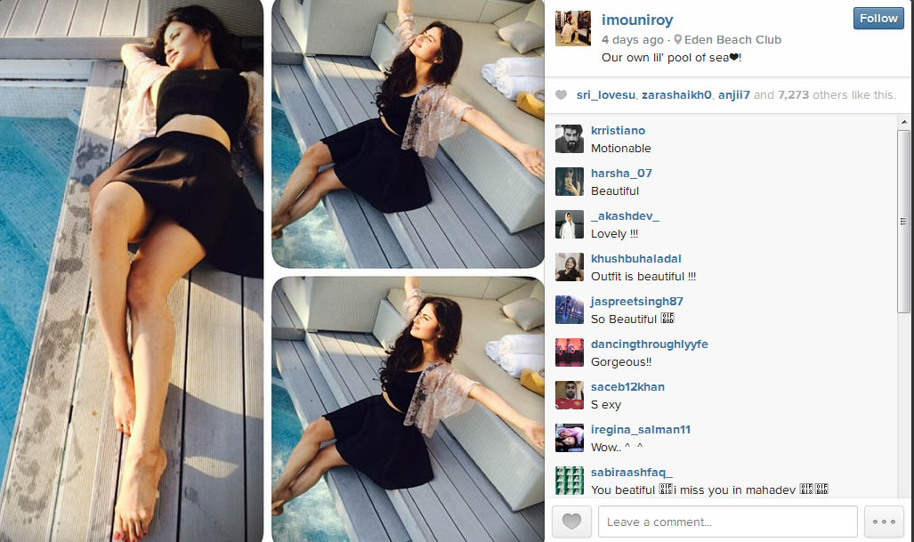 Hmm, posenya sedikit rawan ya? @instagram Mouni Roy