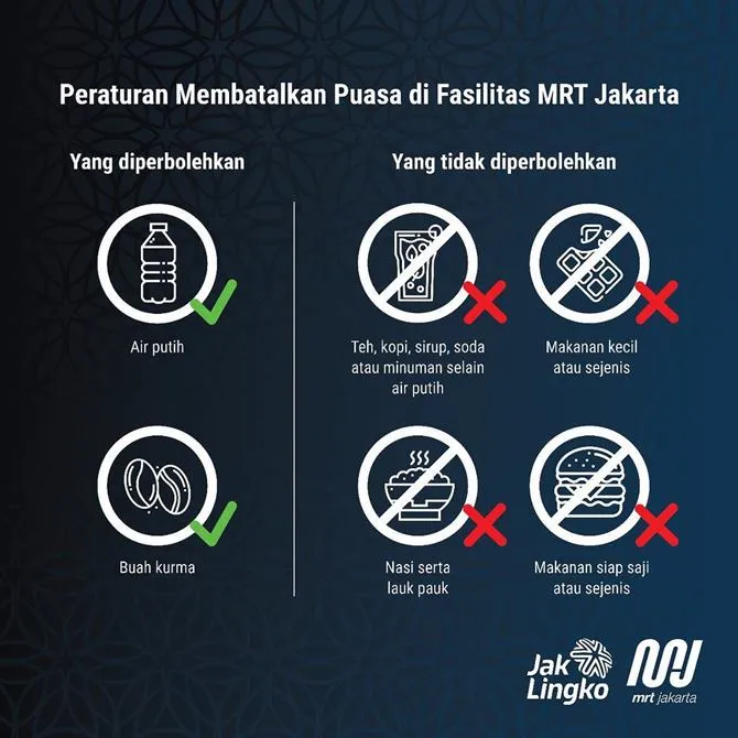 Aturan baru MRT selama puasa (credit: instagram.com/mrtjkt)