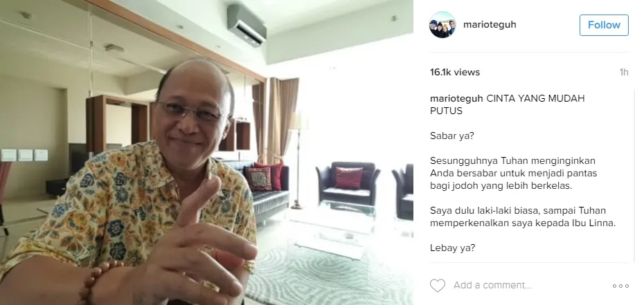 Mario Teguh kini banyak bikin video ©instagram/marioteguh