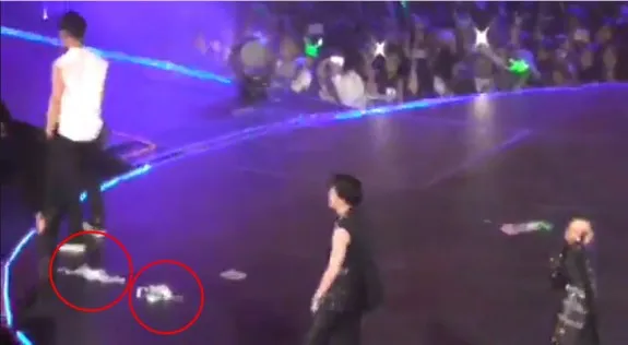 Parav fans melempar bra dan celana dalam saat penampilan EXO dan B.A.P di Music Bank Meksiko @asiajunkie.com