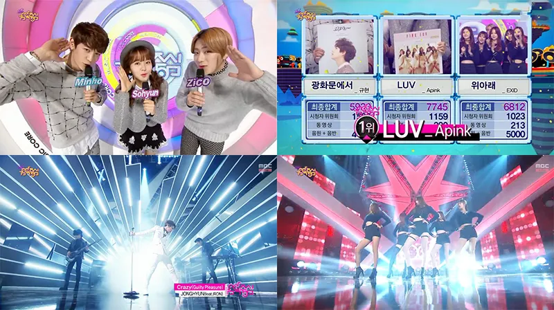 A Pink Juarai Music Core tanggal 10 Januari 2015 © soompi.com