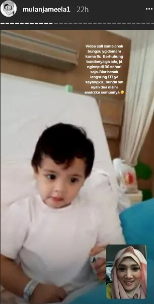 Baby R sakit ketika ditinggal Mulan dan Dhani ke Jerusalem dan Palestina ©instagram/mulanjameela1