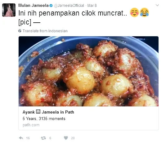 Kamu mau cilok buatan Mulan? ©twitter/jameelaofficial