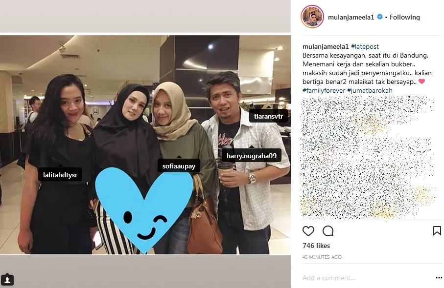 Mulan bertemu mantan suami dan keluarga di Bandung ©instagram/mulanjameela1