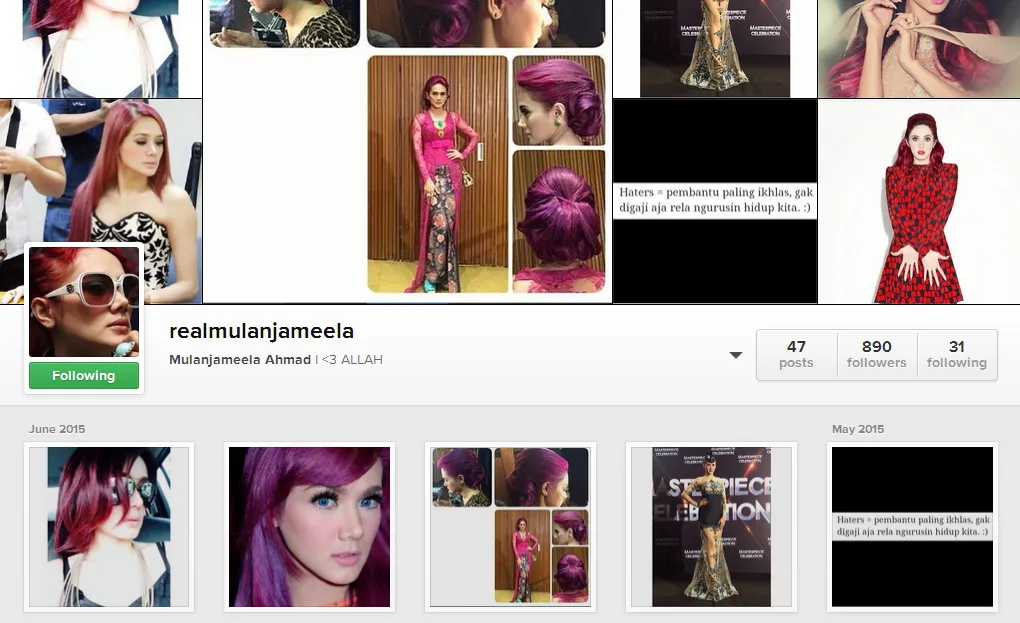 Instagram baru Mulan Jameela? / © Instagram