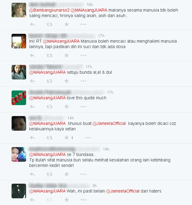 Netizen komentari tulisan Maia / © Twitter