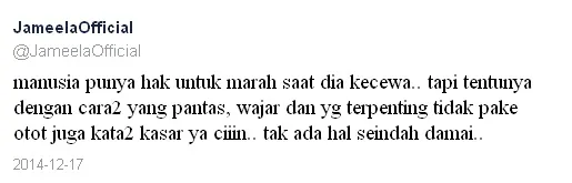 Ajakan damai Mulan untuk haters / © Twitter