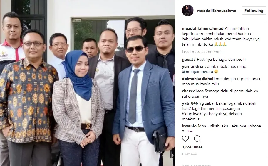 Muzdalifah resmi batalkan pernikahan dengan Khairil Anwar ©instagram/muzdalifahnurahmad