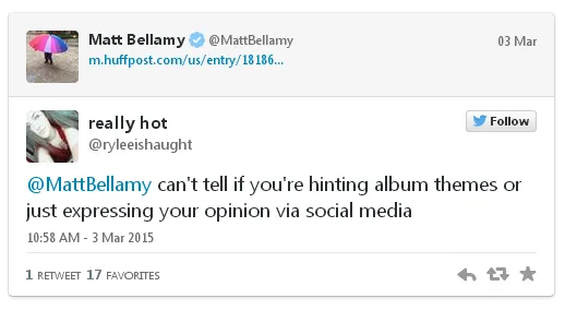 © Matt Bellamy Official Twitter