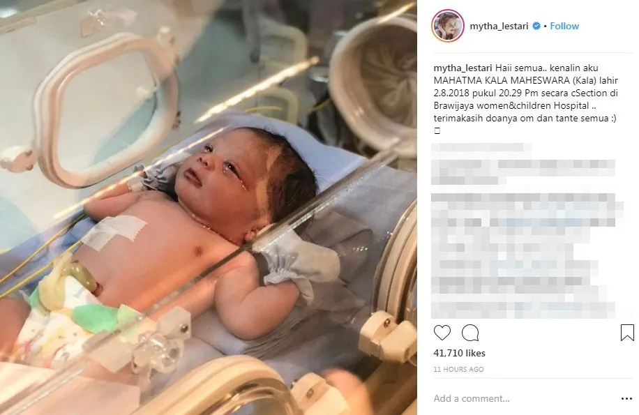 Mytha Lestari dan Barry Maheswara dikaruniai anak laki-laki © instagram.com/mytha_lestari