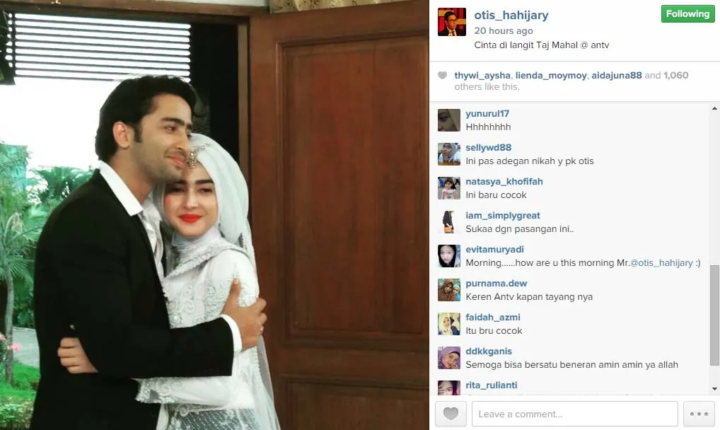 Shaheer peluk Shaheer Nabila dengan mesra. @instagram/otis_hahijary