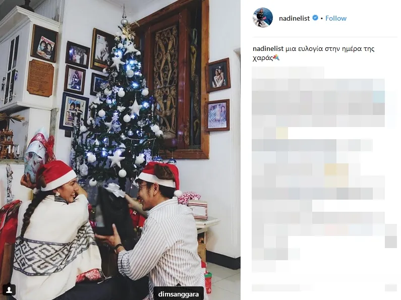 Nadine Chandrawinata rayakan Natal bareng Dimas @instagram/nadinelist
