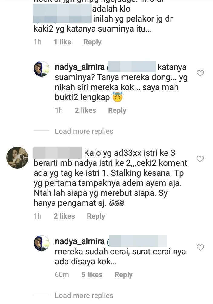 Nadya menjelaskan status perceraian sang suami dengan istri pertama @instagram/nadya_almira