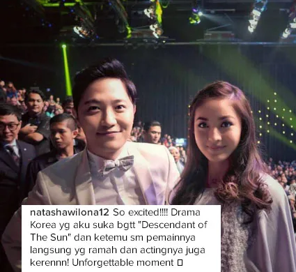 Natasha Wilona memposting foto bareng Jin Goo saat menghadiri ITAwards lalu. ©Instagram/natashawilona12
