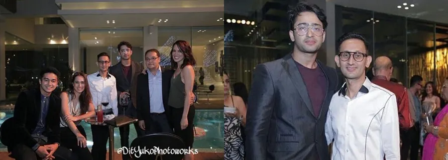 Shaheer tampil keren di antara bareng selebriti Indonesia di tengah pesta © Twitter.com/ShaheerSomyaFC