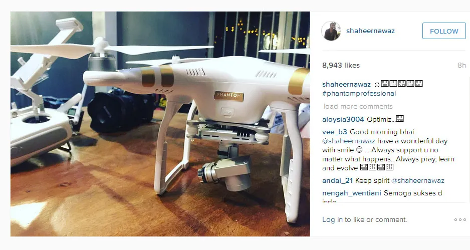 Ini dia postingan kedua Shaheer Sheikh, kamera drone yang keren © Instagram.com/shaheernawaz
